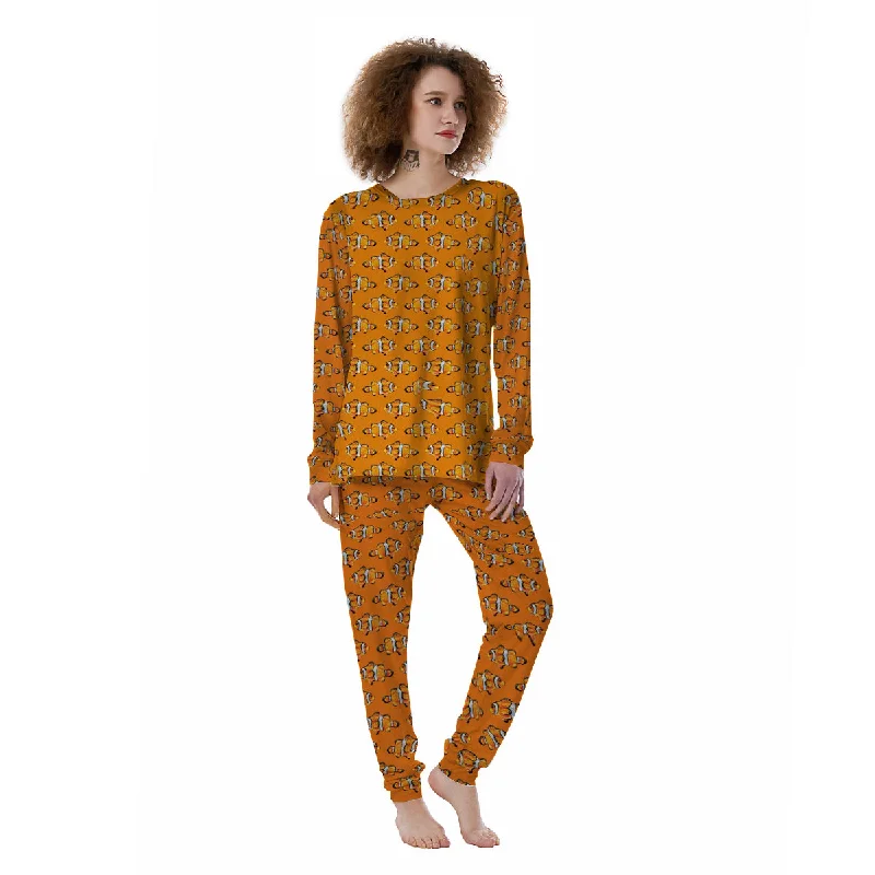 Clownfish Orange Print Pattern Women's Pajamas