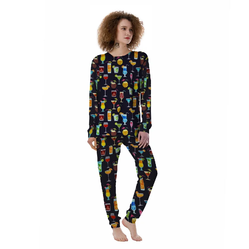 Cocktail Exotic Print Pattern Women's Pajamas