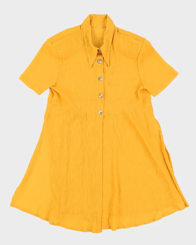 Mustard Yellow Short Sleeve Blouse - S