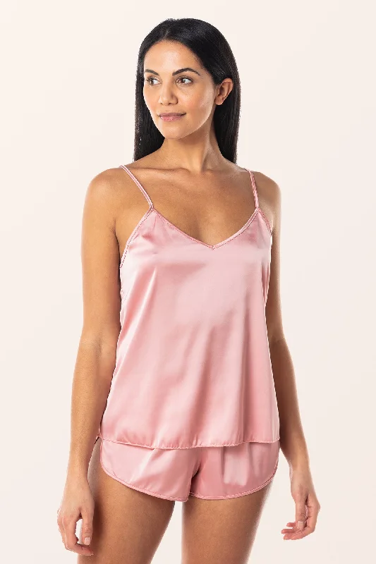 Satin 2-Piece Nightwear Set - Baby Pink