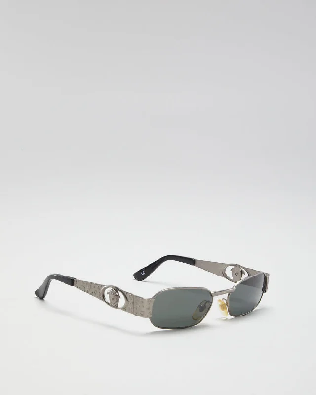 Vintage 90s Gianni Versace Silver Medusa Sunglasses - O/S