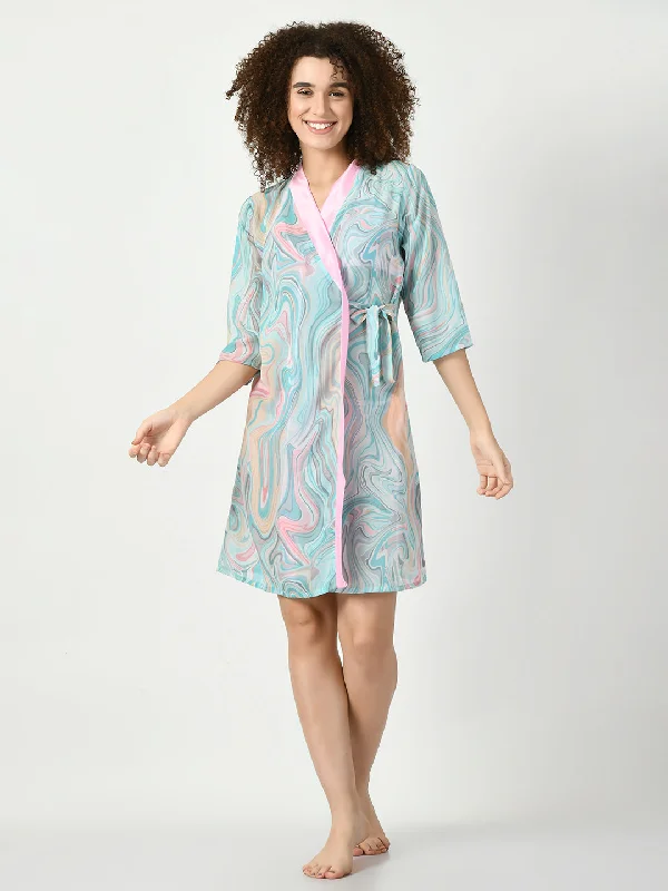 Women's Georgette Pink Nightdress - Legit Affair