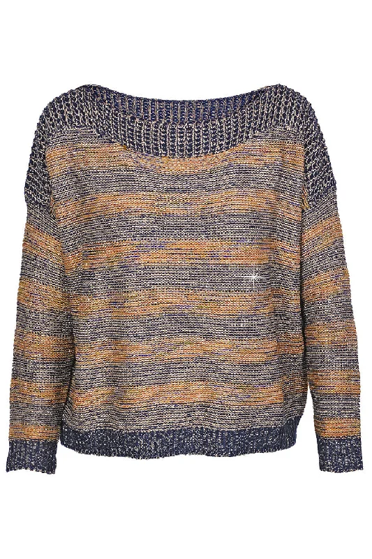 C BLOCK FANTASY Blue Tweed Effect Sweater