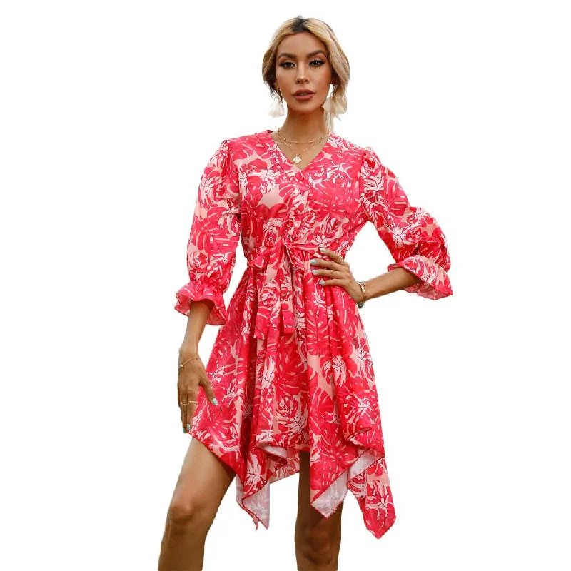 Women Summer Half Sleeves Mini Dresses