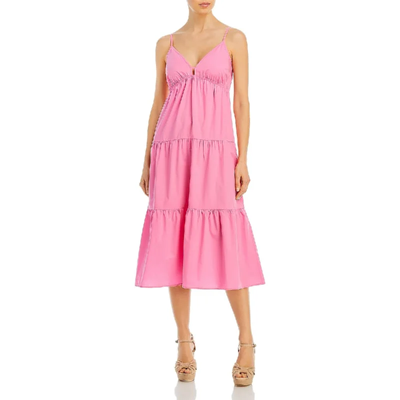 Womens Tiered A Line Midi Dress