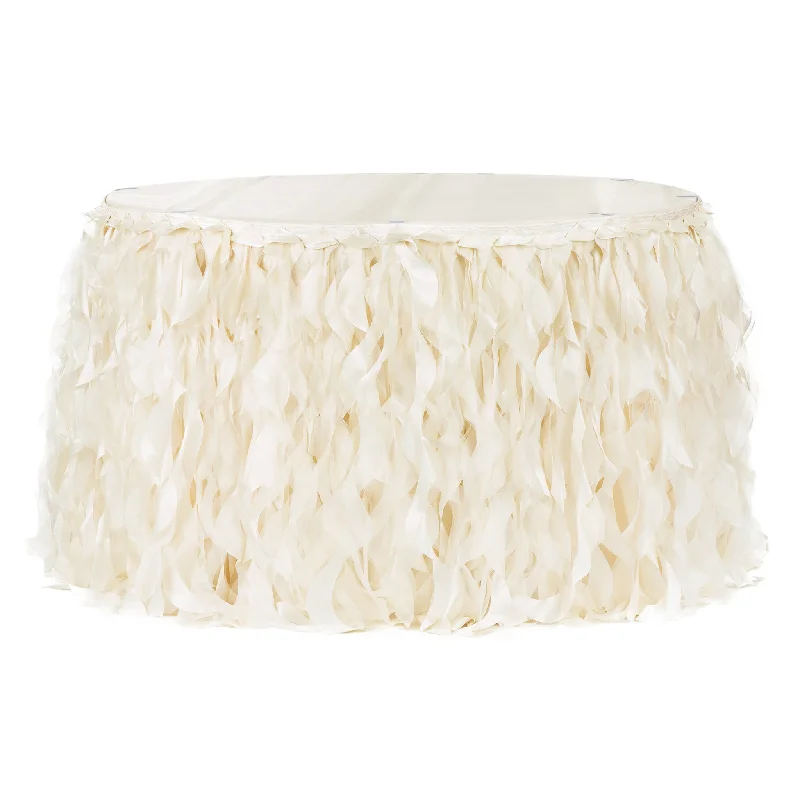 Curly Willow 14ft Table Skirt - Ivory