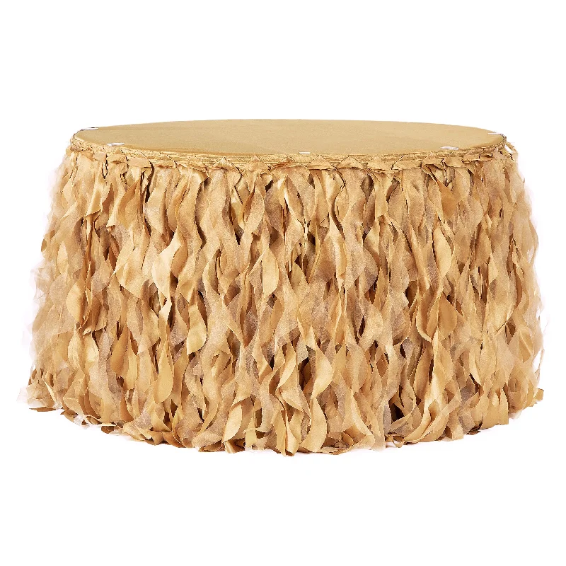 Curly Willow 17ft Table Skirt - Gold