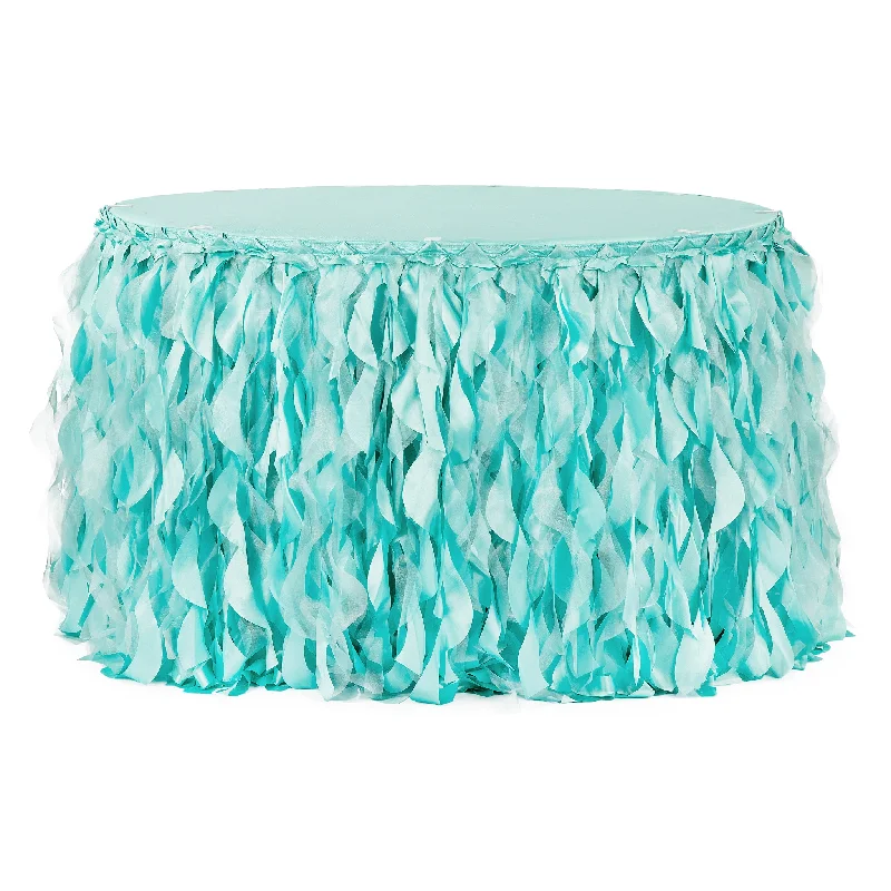 Curly Willow 17ft Table Skirt - Turquoise