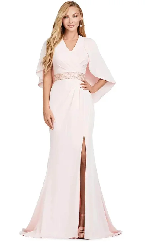 Ashley Lauren 11416 - V Neck Gown with Cape