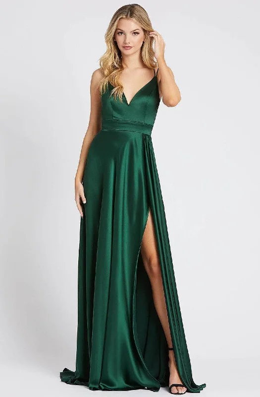 Ieena Duggal - 55278I V Neck Satin Gown