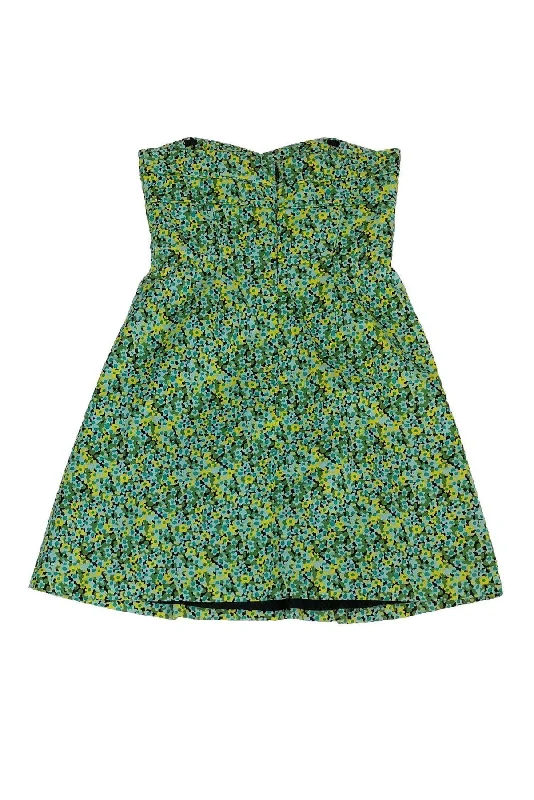 Cynthia Steffe Cotton Floral Strapless Dress - Size 2