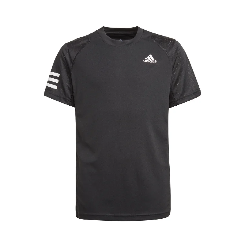 adidas Boys Club 3 Stripes Top (Black/White)