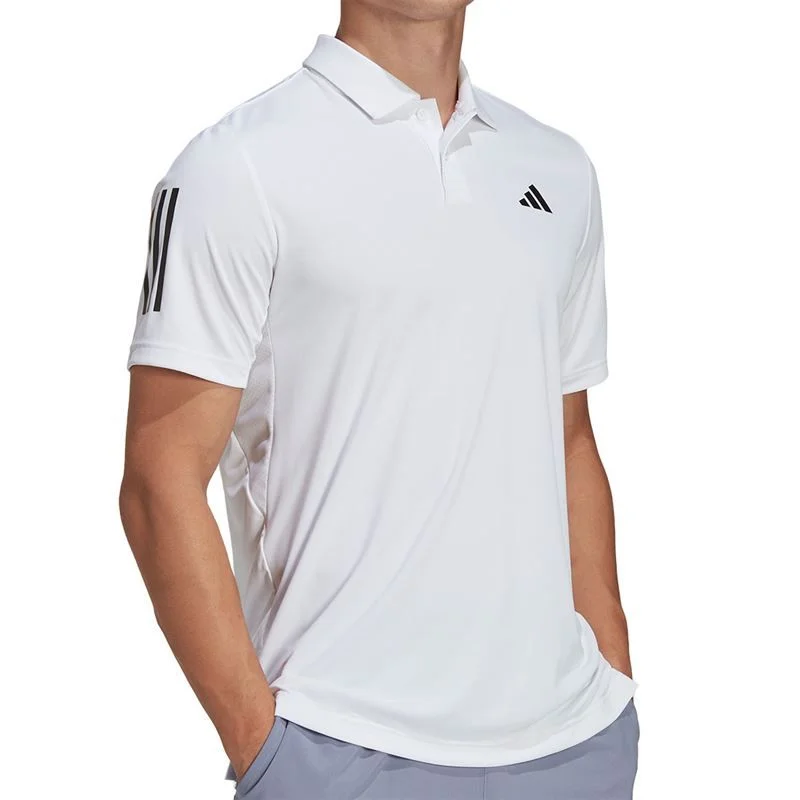 adidas Men's 3 Stripe Club Polo (White)