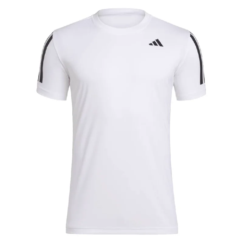 adidas Men's Club 3 Stripe Tee Top (White)