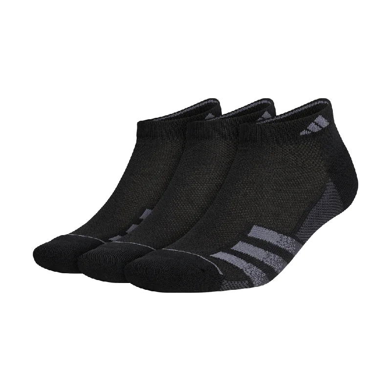 adidas Men's Superlite 3 Stripe Low-Cut Socks 3 Pack (Black)