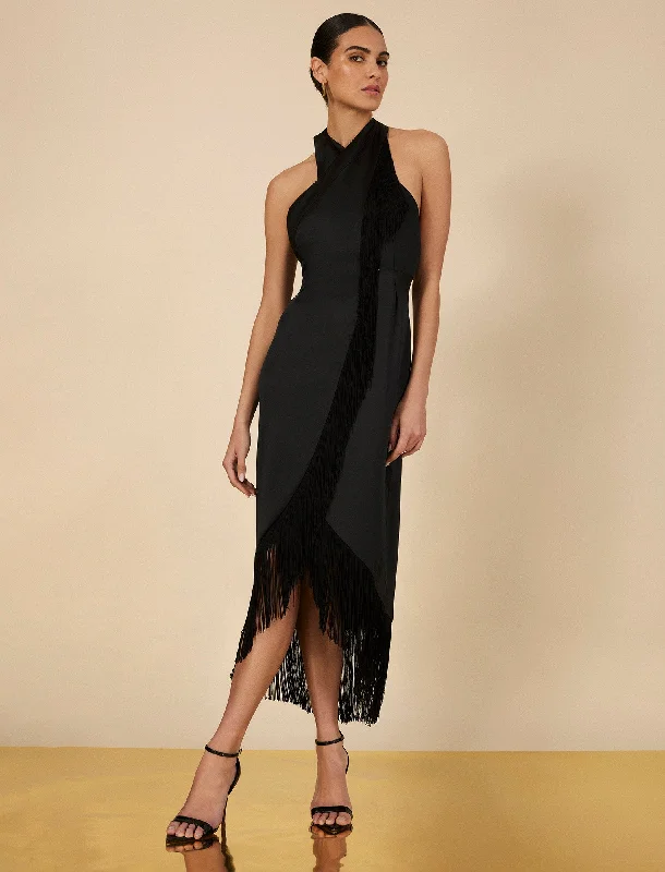 Arla Halter Fringe Dress