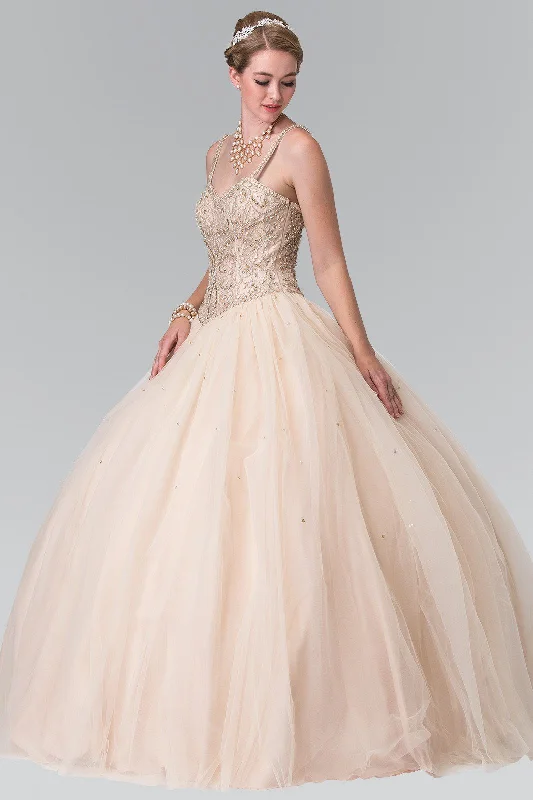 Beaded Sleeveless A-Line Ballgown by Elizabeth K GL2350