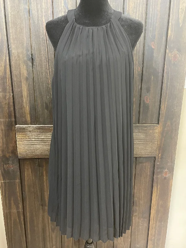 Black Tie Back Pleated Dress