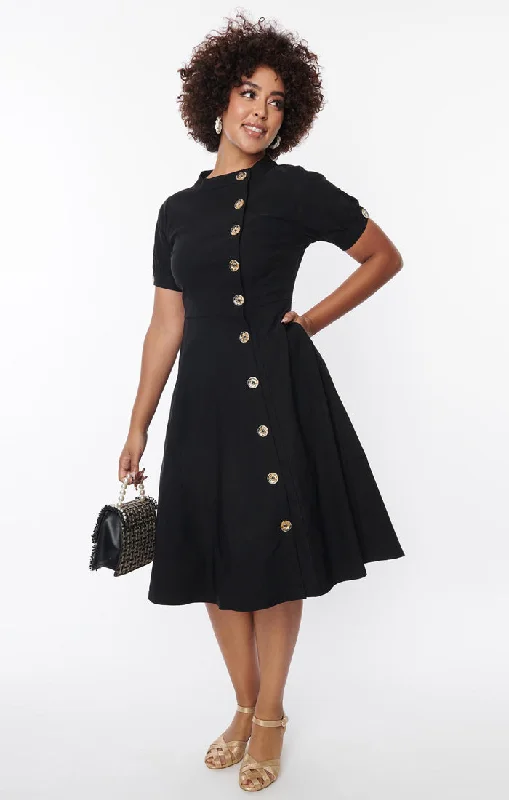 Button-Front Swing Dress by Unique Vintage