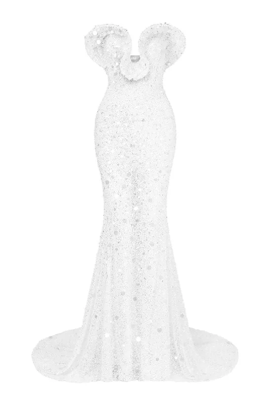 CHLOE OFF-SHOULDER BEADED MERMAID GOWN