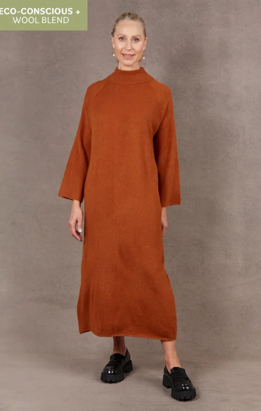 Eb & Ive - PAARL TIE KNIT DRESS - OCHRE - Last One