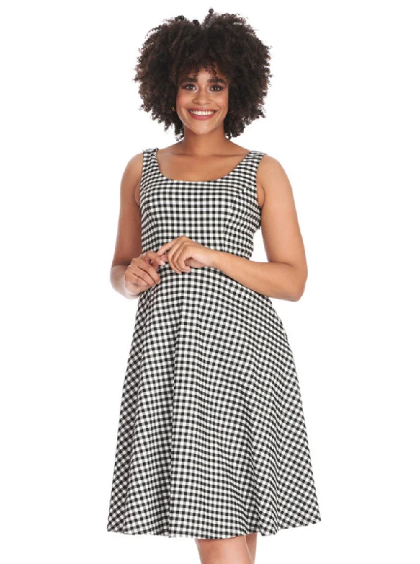 Daisy Black & White Gingham Dress by Banned Apparel - Size S