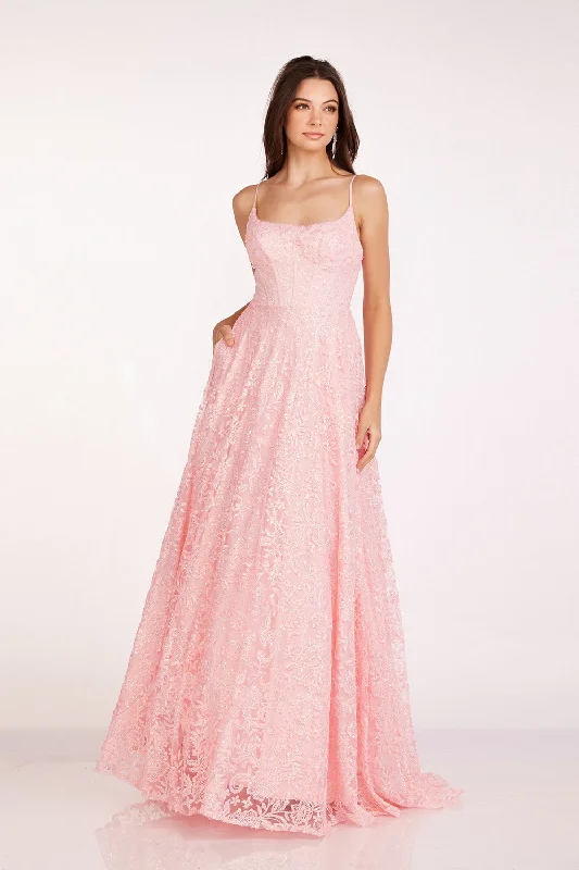 Embroidered Sleeveless Gown by Abby Paris 90233