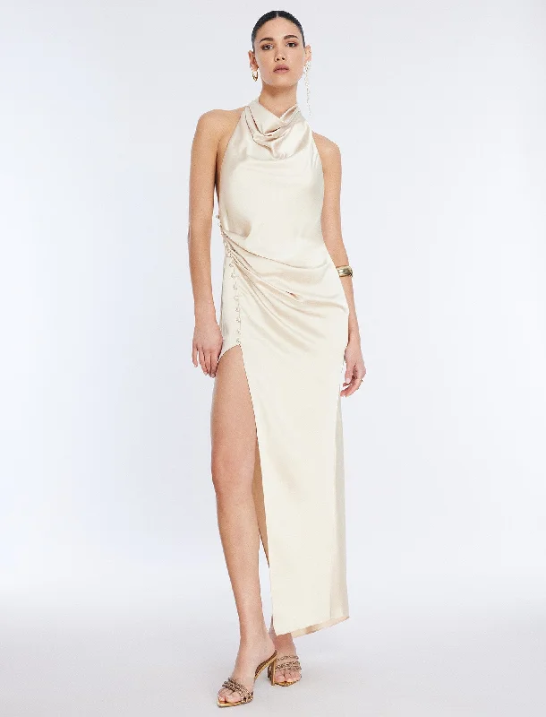 Keziah Draped Halter Gown