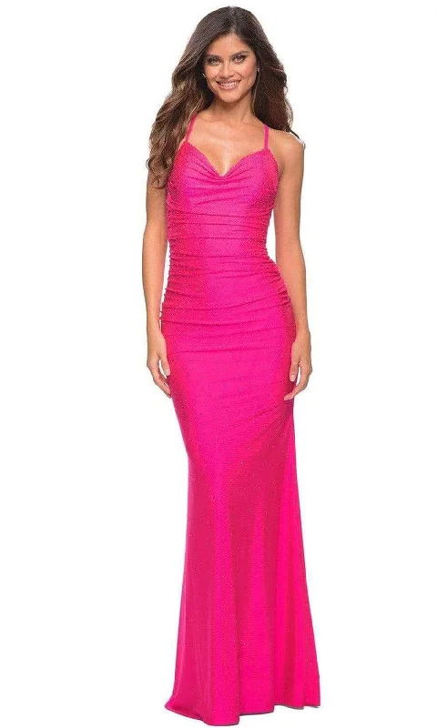 La Femme - Strappy Back Beaded Prom Dress 30658SC