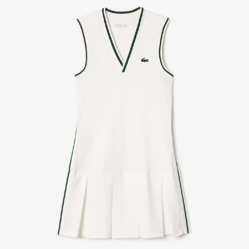 Lacoste Women's Ultra Dry Pique Tennis Dress (White)