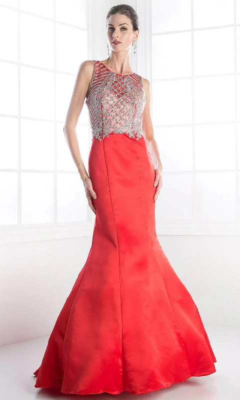 Ladivine C238 - Beaded Net Mermaid Gown