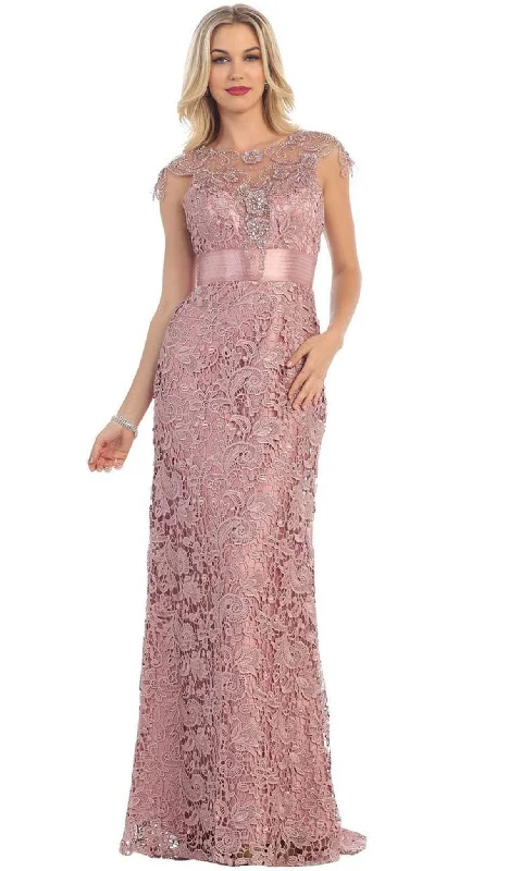 May Queen - Illusion Jewel Neck Evening Gown RQ7182