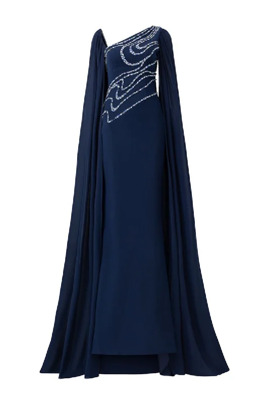 MIRANDA SILK SATIN FISHTAIL GOWN