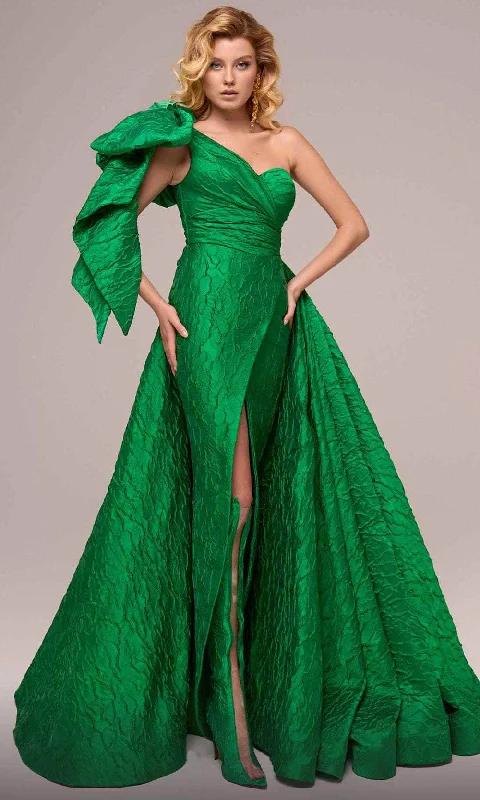 MNM Couture F02881A - Bow Draped Evening Gown