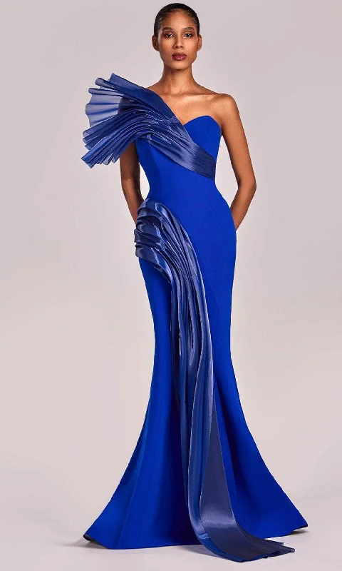 MNM Couture G1808 - One Shoulder Draped Evening Gown