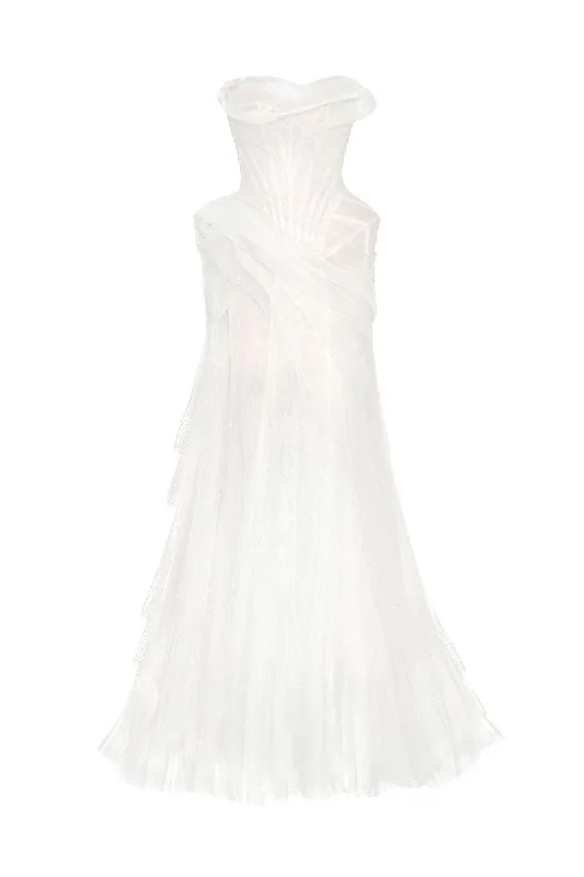 MUSE OFF-WHITE DRAPED MERMAID GOWN