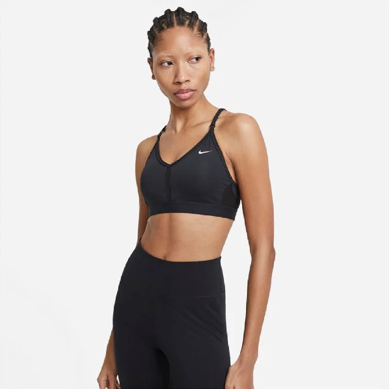 Nike Women's Dri-FIT Indy Light Support Padded V-Neck Sports Bra (Black)