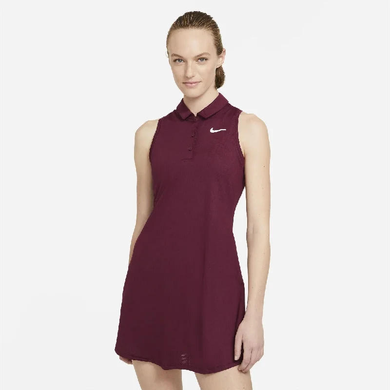 Nike Women's Victory Polo Dress (Deep Beetroot/White)