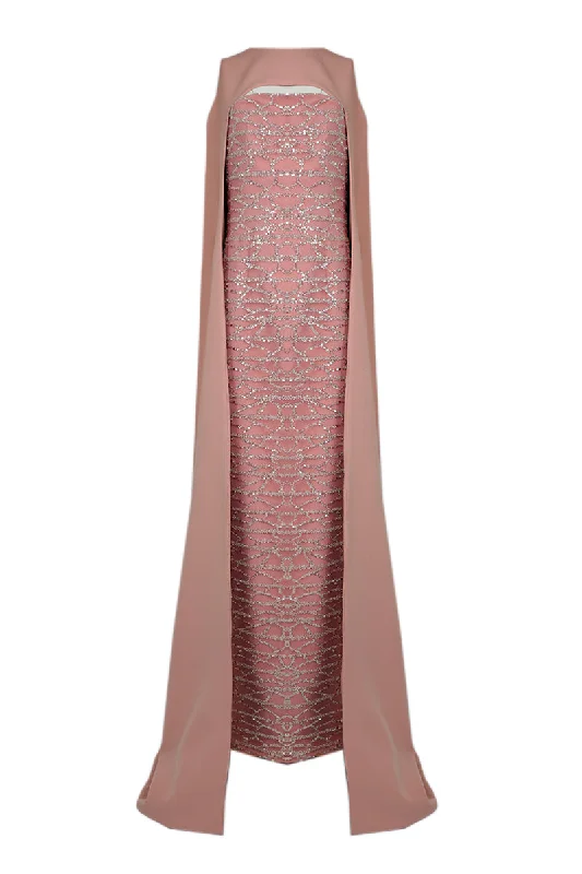 POWDER PINK CAPE GOWN