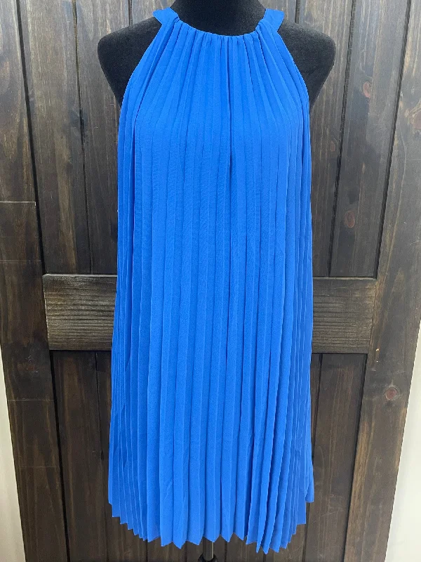 Royal Blue Tie Back Pleated Dress