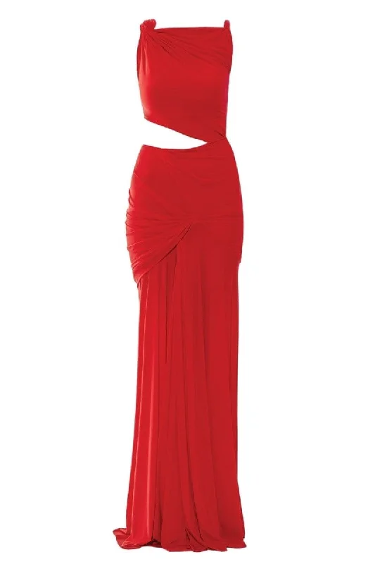 SAL RED CUT-OUT GOWN