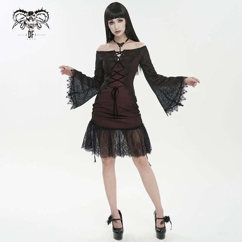 SKT164 Gothic Dark Red Daily Dress