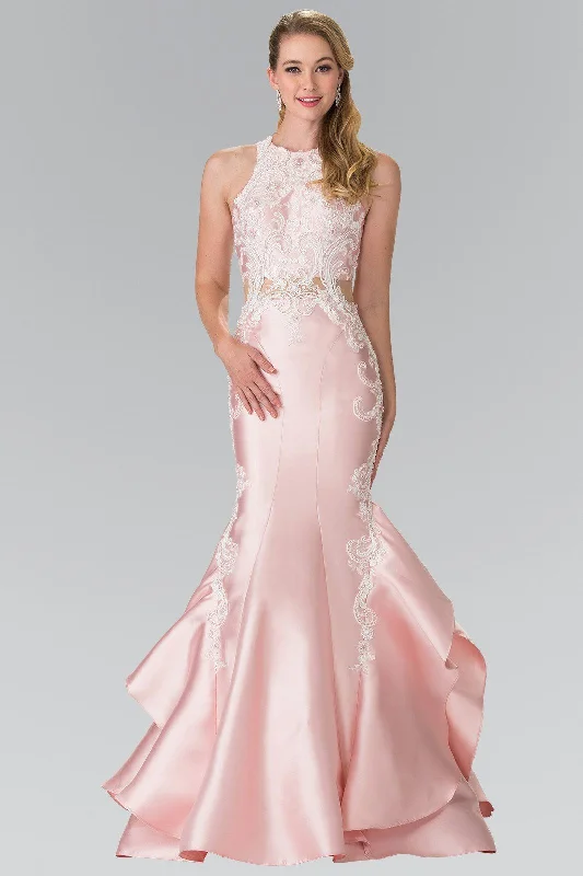 Sleeveless Embroidered Mermaid Gown by Elizabeth K GL2356