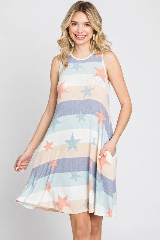 Stars & Stripes Swing Dress w/ Pockets