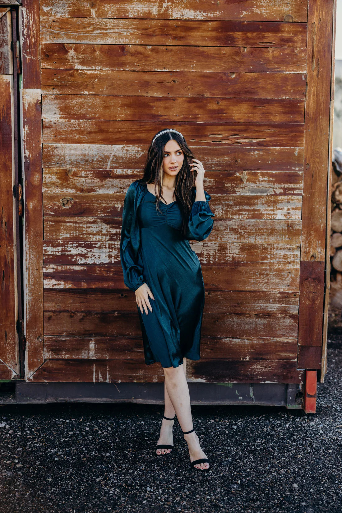 The Nellie Dress in Evergreen Fog