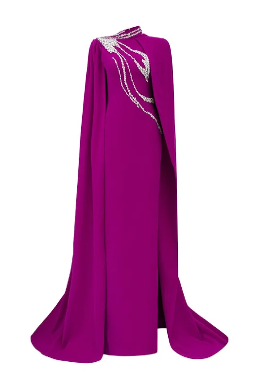 VERONICA CREPE FLOW CRYSTAL GOWN