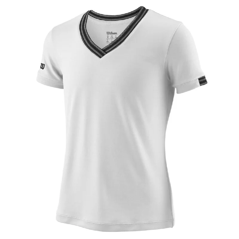 Wilson Girl's Team V-Neck (White)