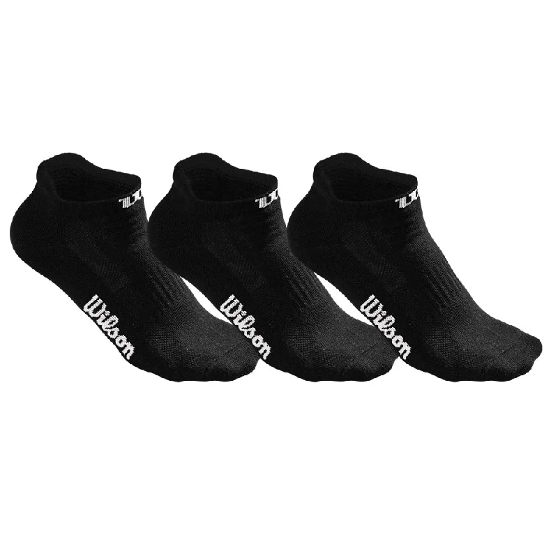 Wilson Women's No Show Socks 3 Pack (Black)