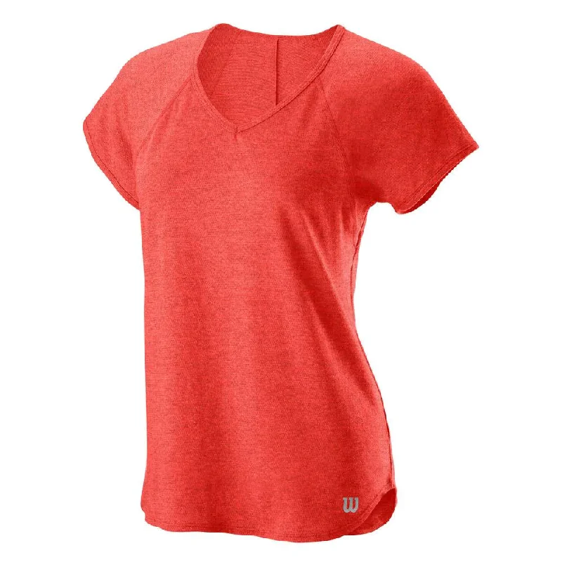 Wilson Women's Training V-Neck Tee (Hot Coral)