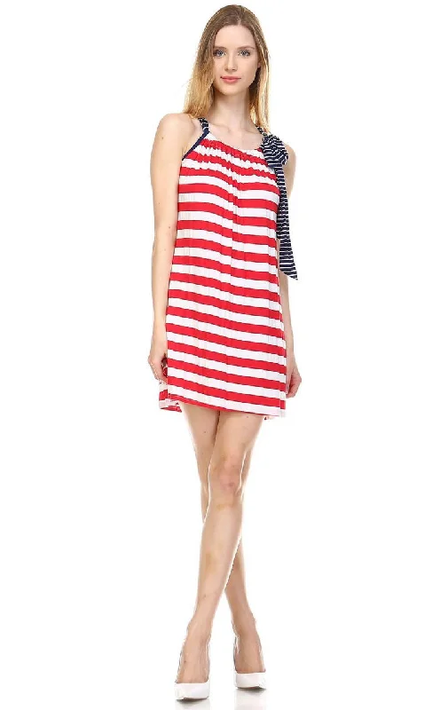 Navy Striped Bow Red Stripes 1